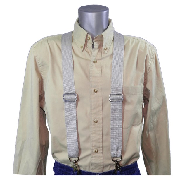 Heavy Duty Gray Nylon Suspenders Scissor Trigger Snaps USA Made eBay