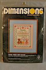 Dimensions Counted Cross Stitch Loving Family Birth Record Baby