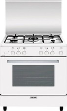 Glem Gas Cucina a Gas 5 Fuochi Forno a Gas Grill 80x50 cm Bianco A85GXF5