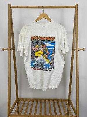 VTG Big Rodney Rubber Rafts Just Blow And Go Grab A Big Rod T-Shirt Size XL 