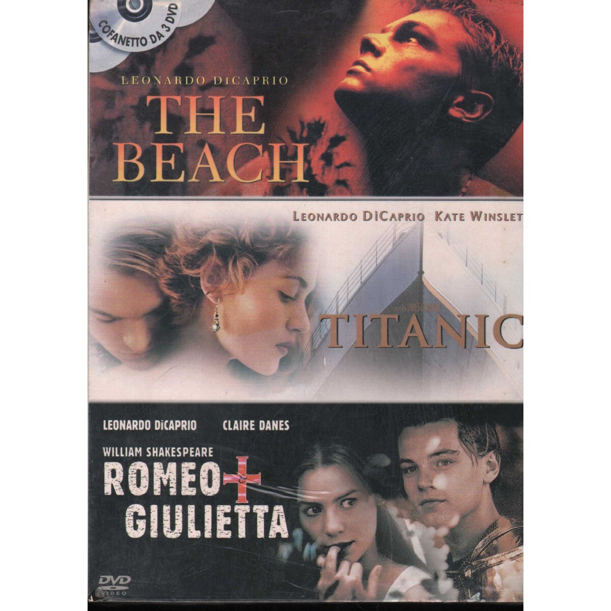 The Beach, Titanic, Romeo Giulietta DVD Boyle, Cameron, Luhrmann Universal - 256