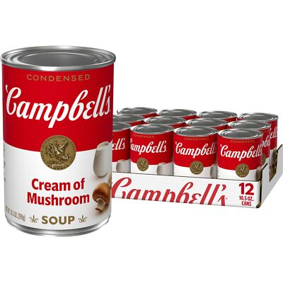 #ad Campbell#x27;s Cream of Mushroom Soup 10.5 oz Pack of 12 Vegetarian Canned Soup $16.99