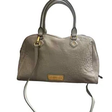 Marc by Marc Jacobs Off White/Grey Leather Double Zipper Satchel