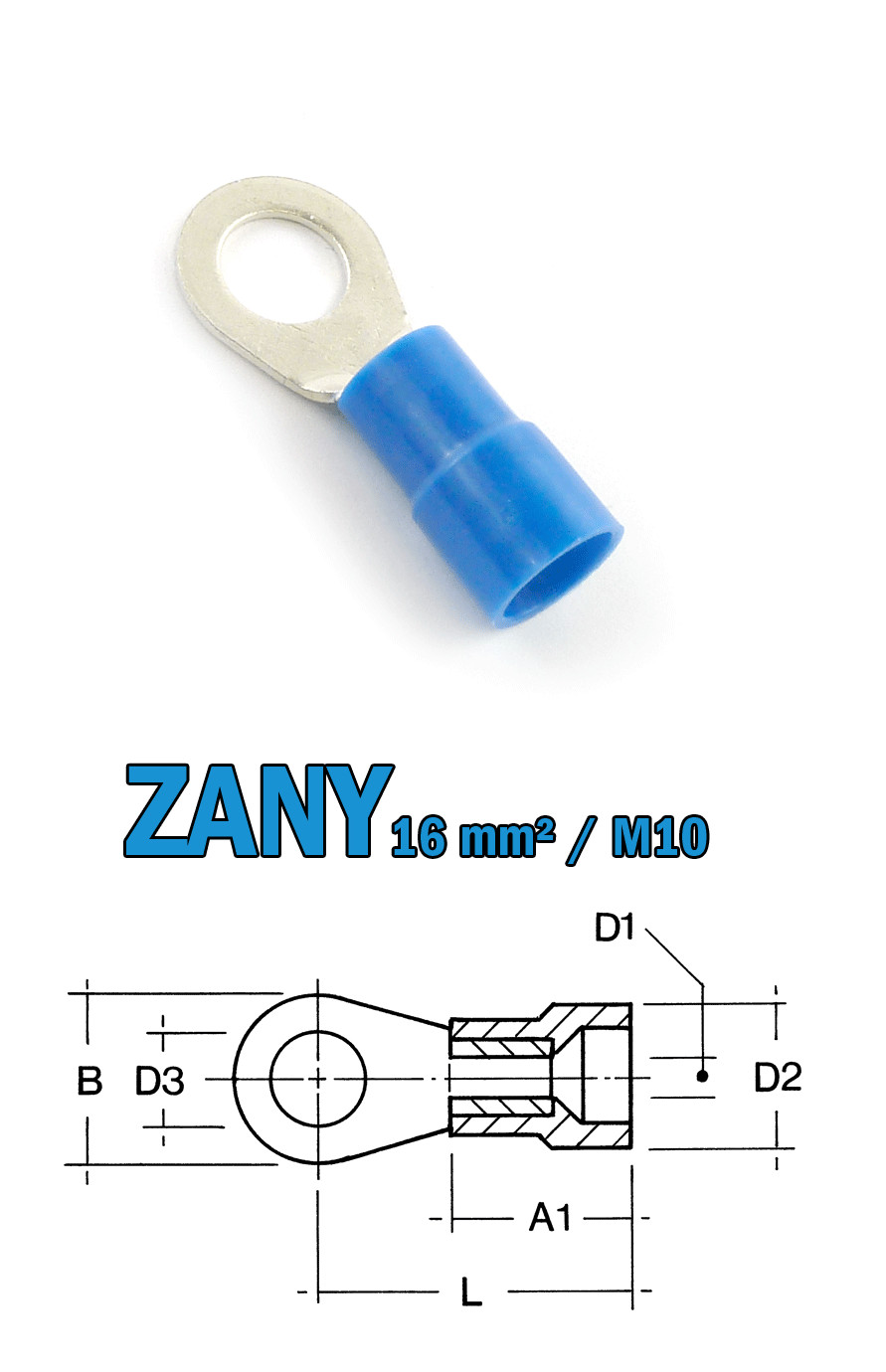 Cosse anneau 16mm² M10 CIMCO 180086 en cuivre étamé de qualité
