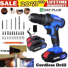 Electric Power Drill Driver Cordless High Torque Electric Screwdriver Kit Light