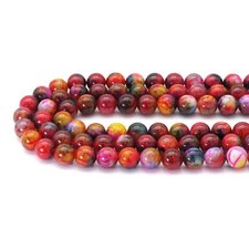 High-Quality Natural Orange Blue Agate, 12/14mm Round Smooth Beads - Sku U1805