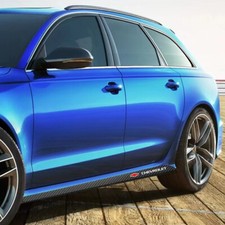 2PCS 2.04CM Carbon Fiber Car Body Side Skirt Stickers Stripe Graphic Vinyl Decal