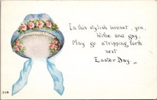 Antique Postcard Easter Stylish Bonnet Blithe Gay Joy FA Owen Co 1910