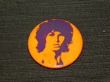 VINTAGE ROCK N ROLL 1 1/4" ACROSS JIM MORRISON THE DOORS METAL PINBACK BUTTON