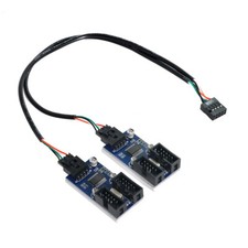 4 Female Extension Cable to 9pin USB 2.0 Header Splitter HUB Connector Adapter