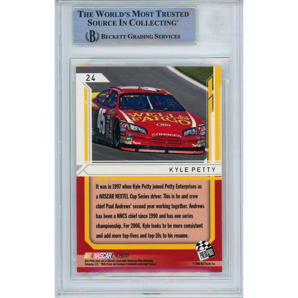 Kyle Petty Signed 2006 Press Pass Stealth #24 Beckett BAS Slabbed NASCAR Auto - Image 2 of 4