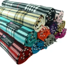 Men Women Unisex 100% CASHMERE Scarf tartan stripe Plaid Wool SCOTLAND 