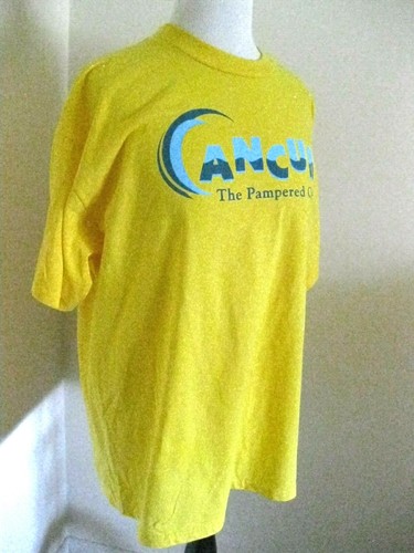 Pampered Chef T-Shirt Size Large Cancun 2001-2002 Jersees Golden Yellow Vintage - Picture 6 of 6
