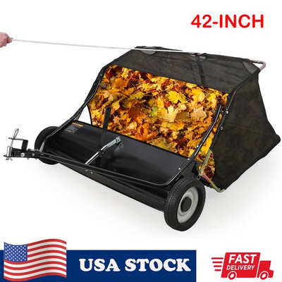 #ad #ad 42quot; Leaf Collector Tow Behind Lawn Sweeper Pull Behind Grass Sweeper $176.98