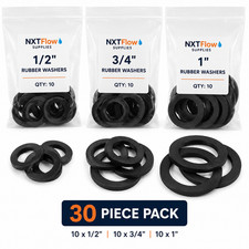 30pc Rubber Washer Assortment Pack 1/2 3/4 1 Inch Plumbing Tap Hose Seals