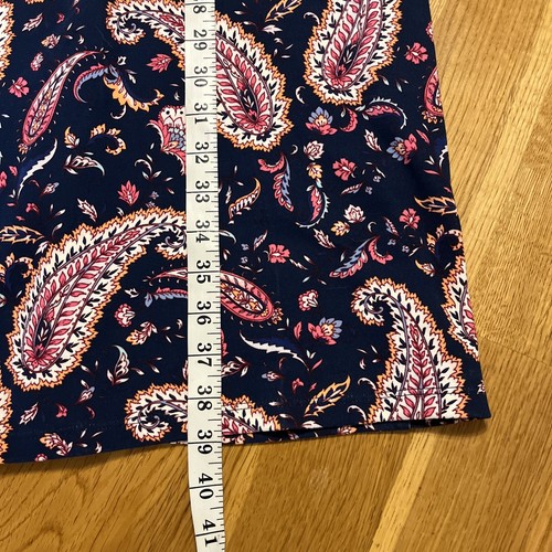 Talbots Jersey Shift Dress Women’s M Paisley Split Neck 3/4 Sleeve NWOT Preppy - Picture 7 of 10