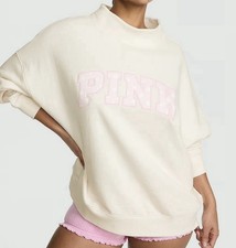 New XXL Victoria s Secret PINK Sweatshirt Sweater Jacket Polka Dot Mock Neck