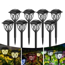 2-8x Outdoor solar Pathway Lights Waterproof LED Garden Yard Lawn Landscape lamp