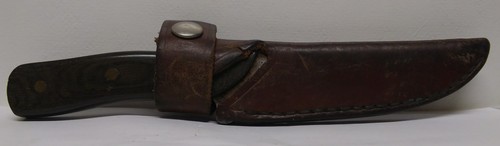 CUSTOM HANDMADE HUNTING KNIFE WITH LEATHER SHEATH