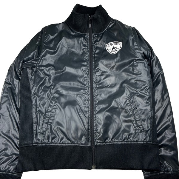 Womens size 10-12, CONVERSE, black bomber jacket / coat, Sz: XL, GUC
