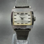 Seiko Watch Women 20mm Silver Dial Silver Tone Manual Rectangle 10-3700 Runs VTG