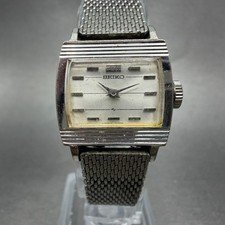 Seiko Watch Women 20mm Silver Dial Silver Tone Manual Rectangle 10-3700 Runs VTG