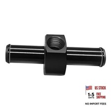 1/2 Inline Barb Fuel Pressure Gauge Hose Adapter 1/2 barb with 1/8 port Black