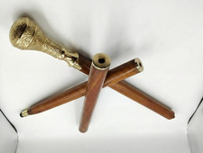 Vintage Brass Handle Walking Stick Cane Victorian Antique Style Wooden 36 inche