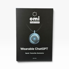 Omi AI Wearable ChatGPT Transcription Hardware Silver - Ships Next Day!