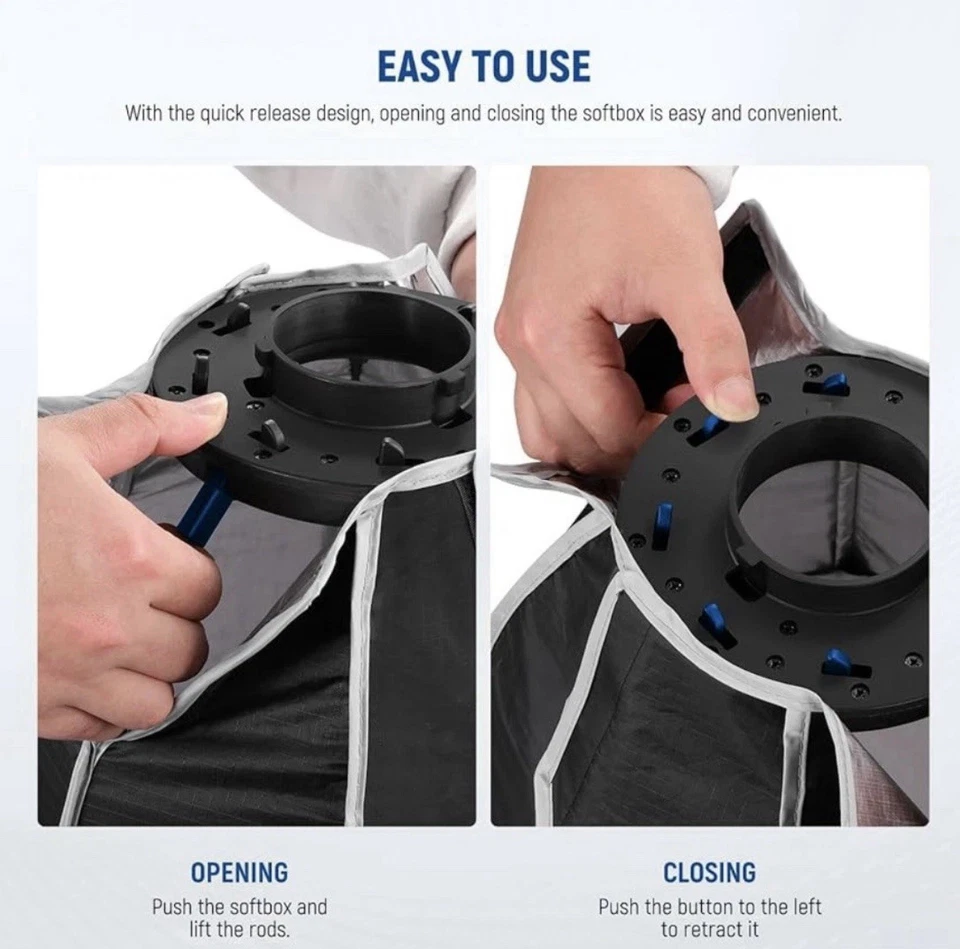 NEEWER 30cm Octagonal Softbox with Mount, Quick Set Up Mini Softbox - Image 3 of 4