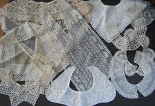 Antique 10 lot collars 20s- 50s Berta, fine , Irish, crochet,combo lace