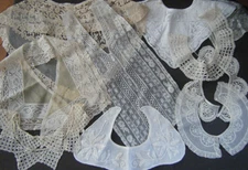 Antique 10 lot collars  20s- 50s Berta,  fine , Irish, crochet,combo lace
