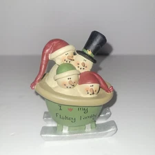 Blossom Bucket Suzi Skoglund Snowman Family "I love my Flakey Family" Sleigh