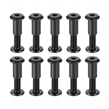 10 Sets Screw Post Male M6x20mm Binding Bolts Carbon Steel Black