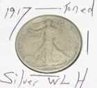 Toned Silver 1917 p Philadelphia Mint Silver Walking Liberty Half Dollar 1/2 WLH