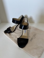Jimmy Choo Alana black leather two-strap sandals Size 35.5 US size 5.5