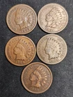 1909 1C Indian Cent Lot of 5 Nice Coins.  G-VG, Problem Free