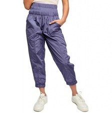 FREE PEOPLE Movement MEDIUM The Way Home Nylon Parachute Jogger DEEP SEA Heather