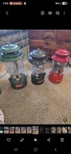 Coleman Liquid Fuel Lanterns Green & Red Camp...