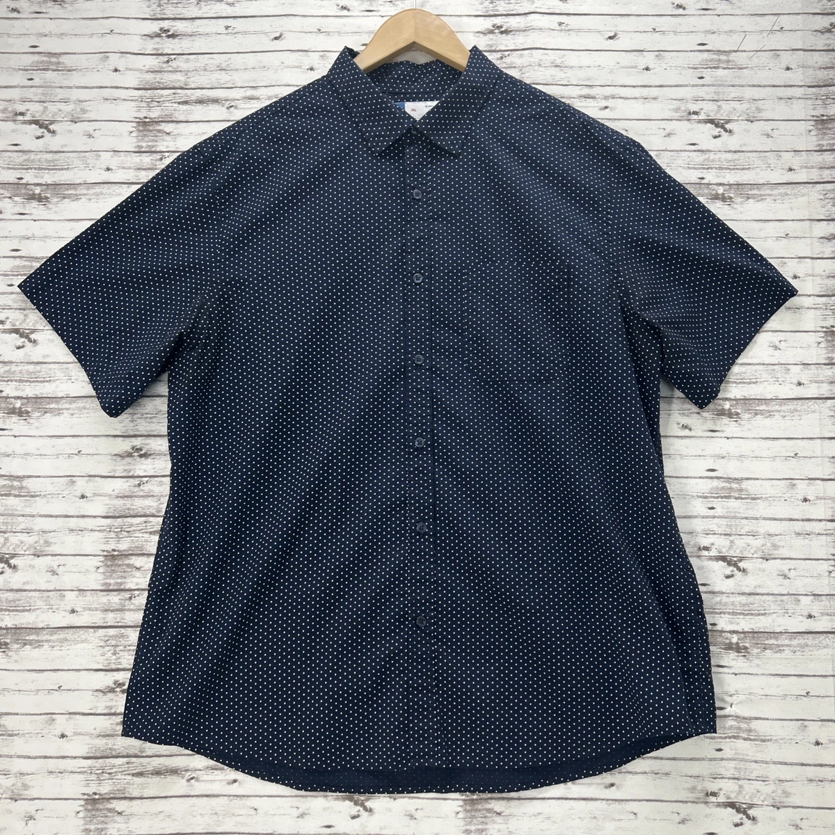 Old Navy Polka Dot Short Sleeve Casual Button-Down Shirts for Men