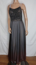 Luxite By Holeproof Women s Vintage 50s Black Light blue Nightgown Size 36