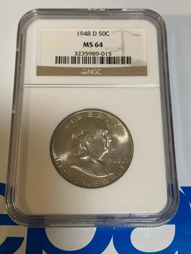 1948 D 50C Franklin Half Dollar NGC MS64