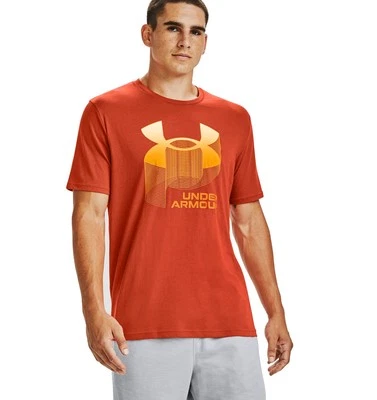 Under Armour Big Logo Wordmark T-Shirt Orange Fitness Sport Bodybuilding - Bild 1 von 2