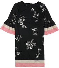 Alfani Womens Floral Print Scuba Dress, black, 8