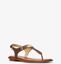 MICHAEL Michael Kors Logo Plate Chain-Mesh Sandal. Size 6.5