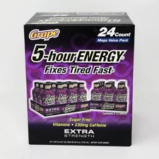 5-hour ENERGY Extra Strength 1.93 fl.oz Grape Flavor Drink 24 Pk Exp: 10/26