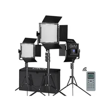 GVM 672S 40W Bi-Color Video Soft Panel LED 3-Light Kit, Black