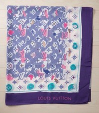 LOUIS VUITTON Monogram Multicolor Large Cotton Scarf Shawl Wrap Stole Pareo 59"
