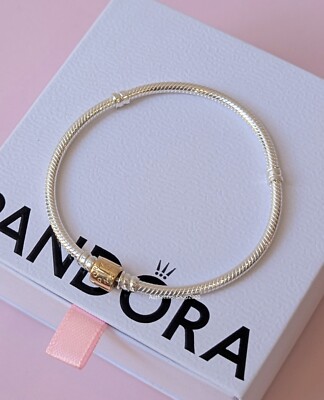 NEW 100% Authentic PANDORA 14K G Clasp & Silver Chain Charm