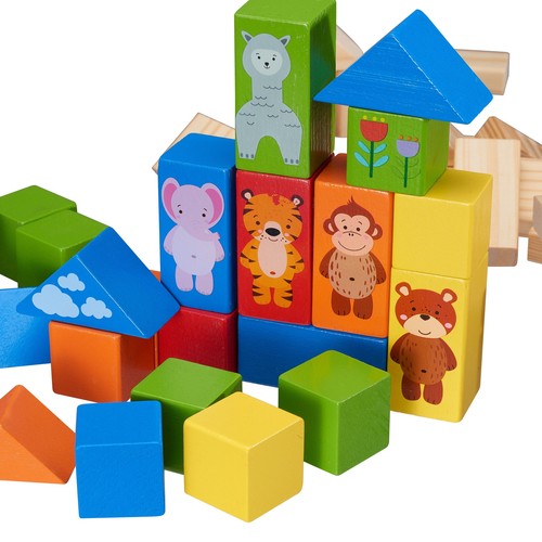 Wooden building blocks (150 pieces, toys suitable for infants and toddlers) - Picture 3 of 4